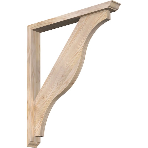 Ekena Millwork Funston Traditional Smooth Bracket w/ Offset Brace, Douglas Fir, 3 1/2"W x 28"D x 32"H BKT0402X28X32FST01SDF - main